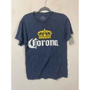 Corona Sz S Cotton Polyester Blue Yellow Crown SS T Shirt